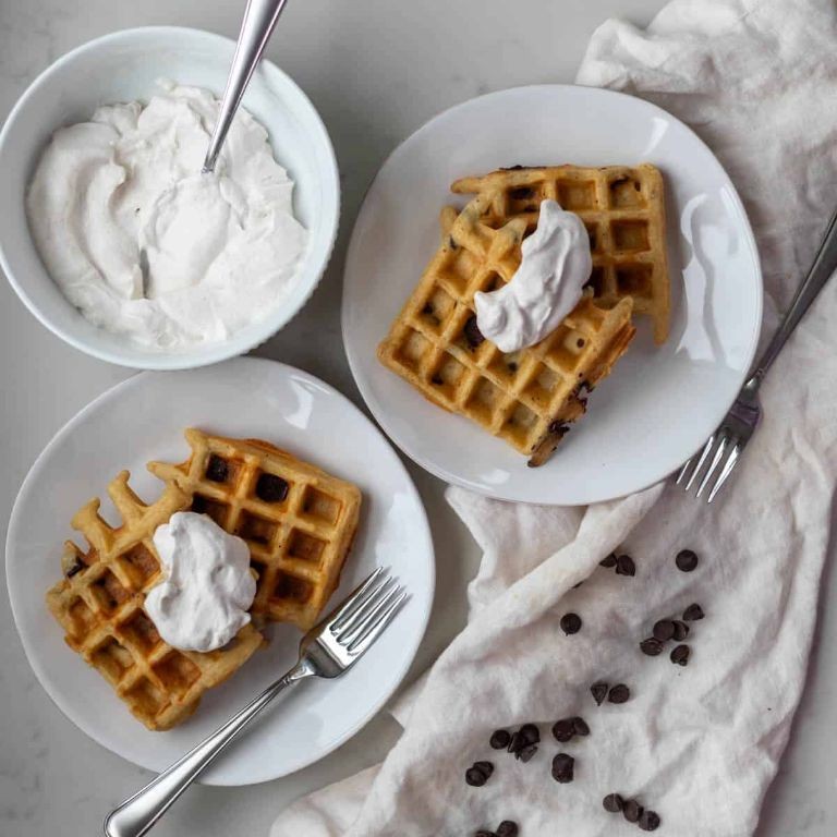 Cinnamon Chip Waffles with Whipped Cream