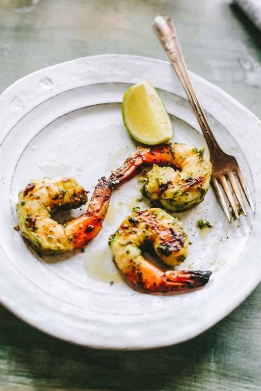 Citrus Herb Shell On Shrimp Skewers