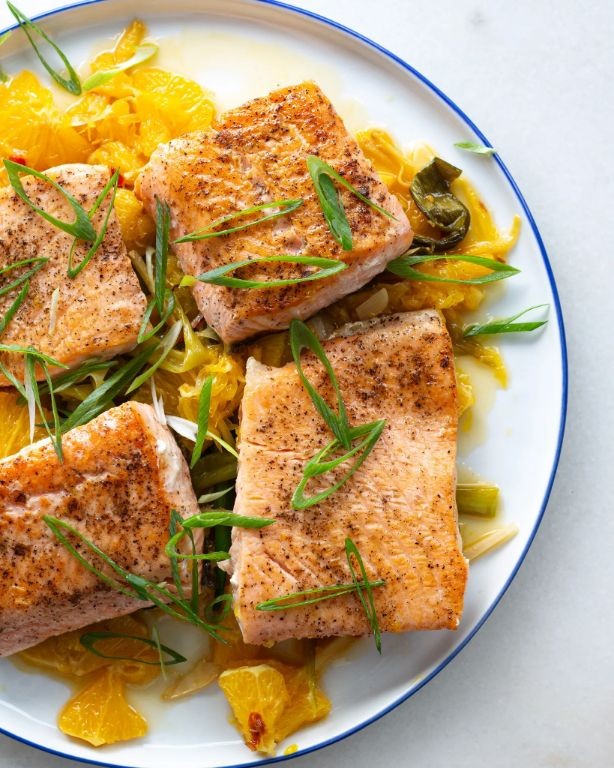 Citrus Marinated Crispy Salmon