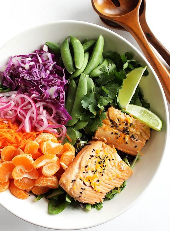 Citrus Marinated Salmon and Shrimp Salad