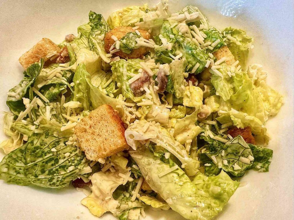 Classic Caesar Lettuce Salad with Homemade Croutons