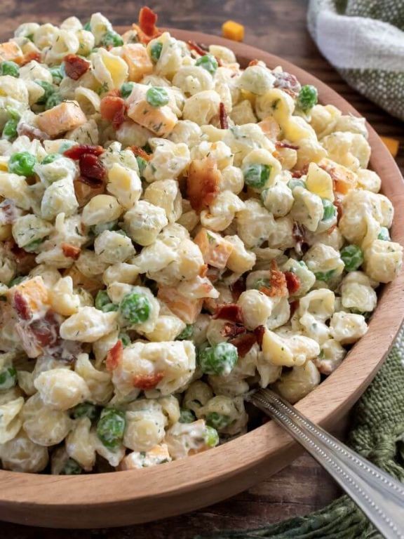 Classic Cheesy Bacon Ranch Pasta Salad
