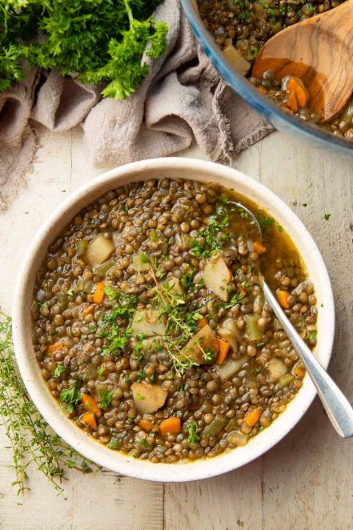 Classic French Lentil Soup with Herbs