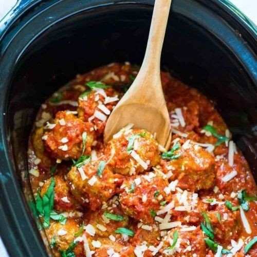 Classic Italian Turkey Meatballs in Crockpot