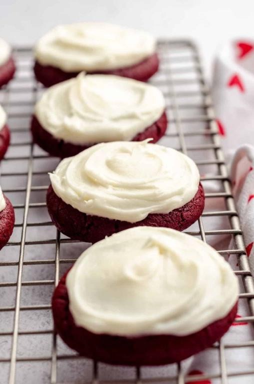 Classic Red Velvet Cookies with Cream Cheese Frosting