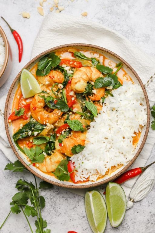 Coconut Curry Large Shrimp with Jasmine Rice