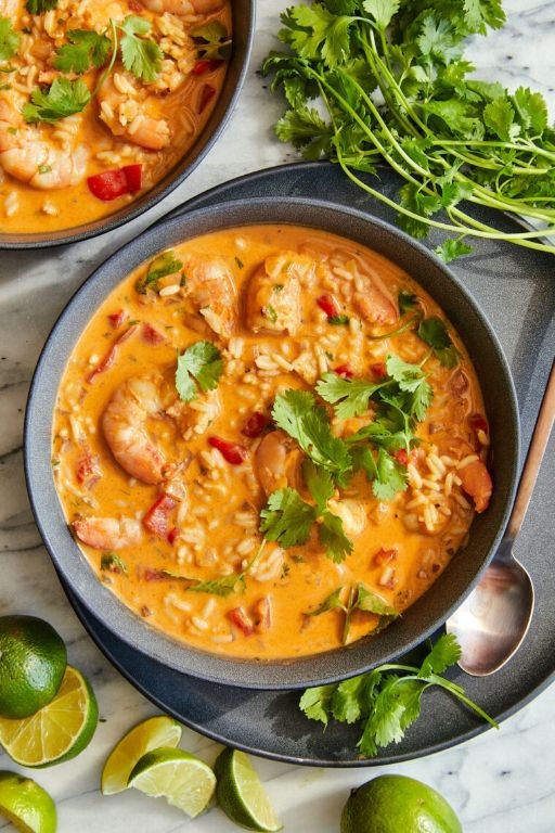 Coconut Curry Salmon and Shrimp Soup