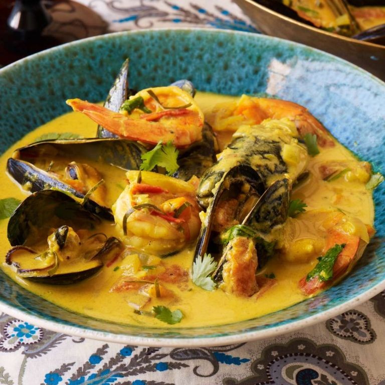 Coconut Curry Seafood Soup