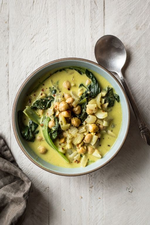 Coconut Curry Steamed Bok Choy