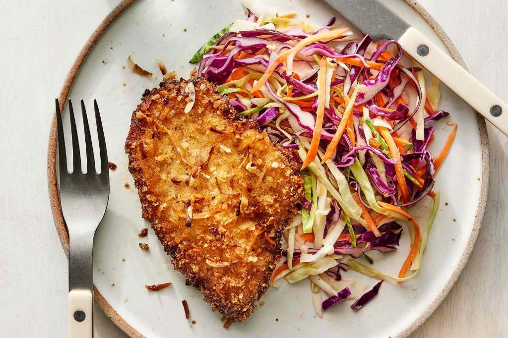 Coconut Flour Chicken Cutlets with Mango Salsa