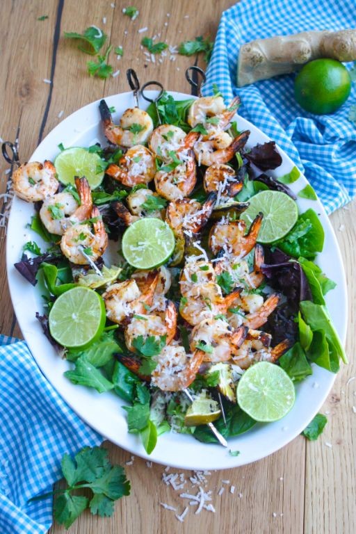 Coconut Lime Shrimp Kabobs