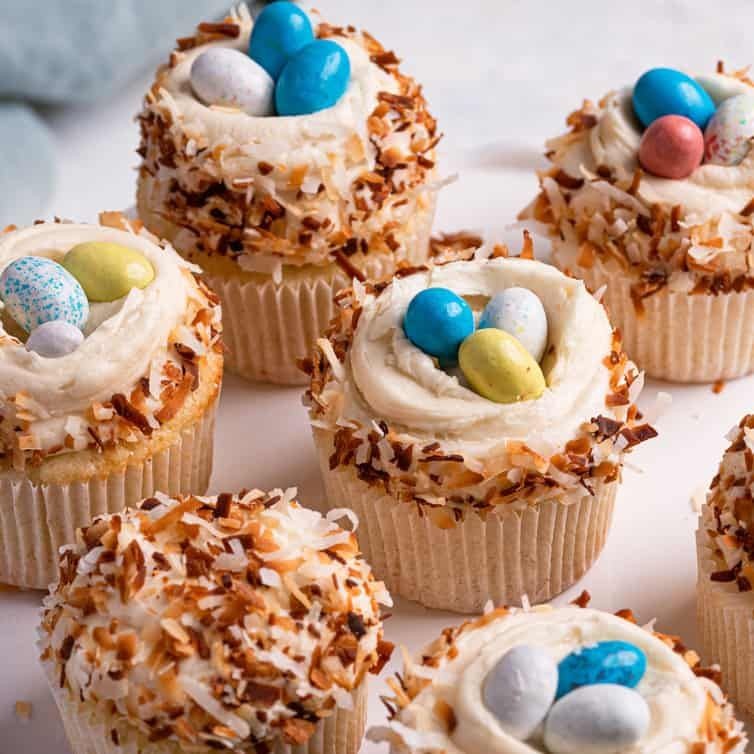 Coconut Minion Cupcakes with Toasted Coconut Topping