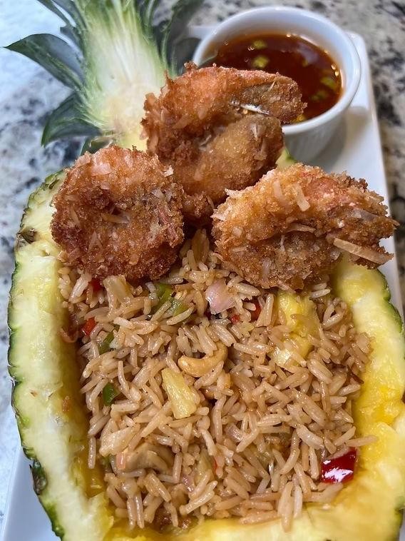 Coconut Shrimp Fried Rice with Pineapple