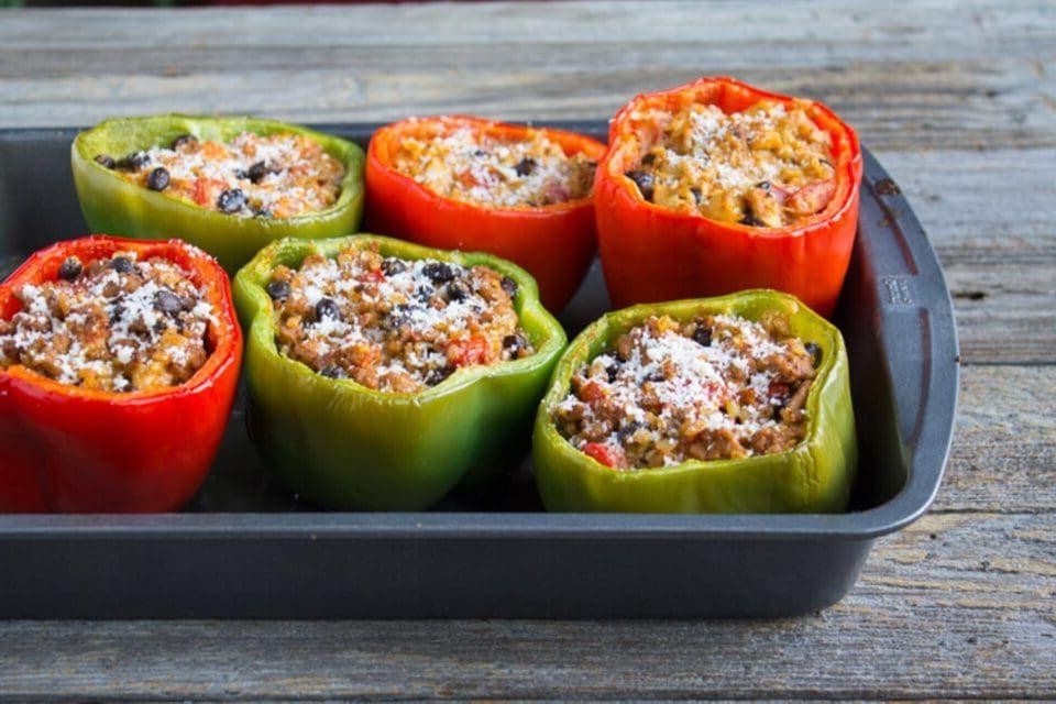Cod and Rice Stuffed Peppers