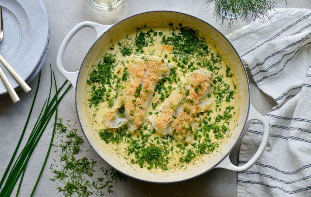 Cod with Creamy Dill Sauce