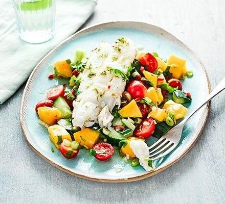 Cod with Mango Avocado Salsa
