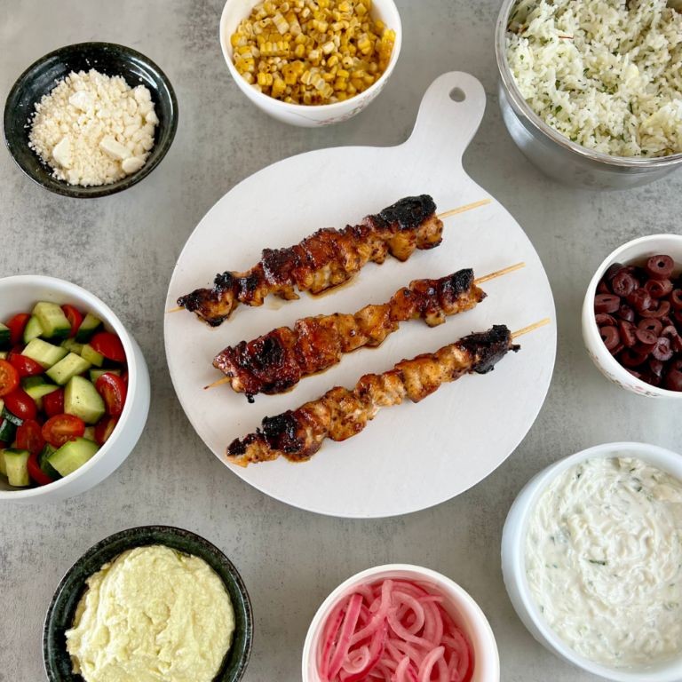 Copycat Cava Grilled Chicken Skewers