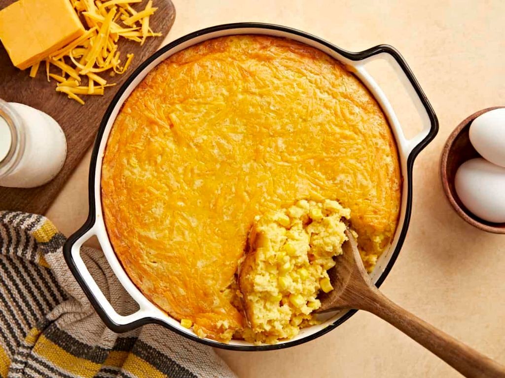 Corn Pudding with Cheddar