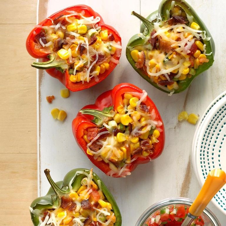 Corn and Bacon Stuffed Peppers