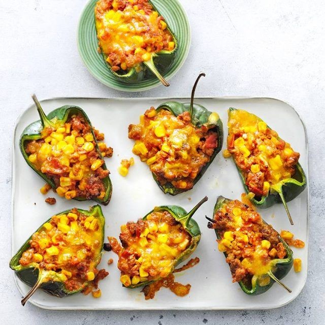 Corn and Cheese Stuffed Peppers