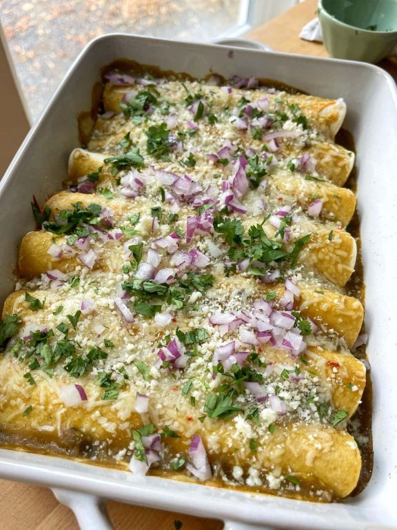 Corn and Chicken Enchiladas