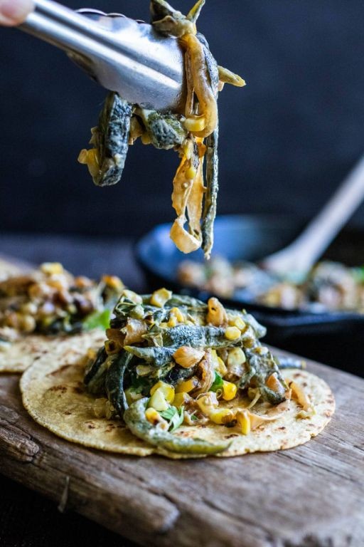 Corn and Poblano Pepper Tacos