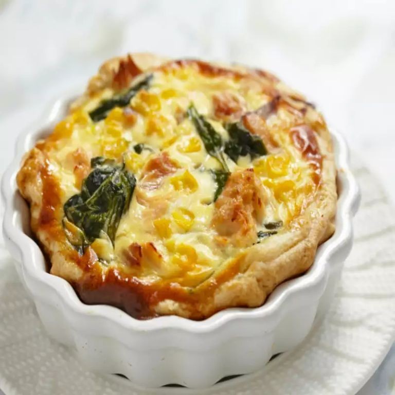 Corn and Spinach Quiche