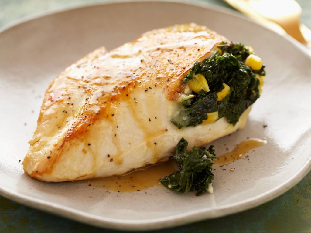 Corn and Spinach Stuffed Chicken