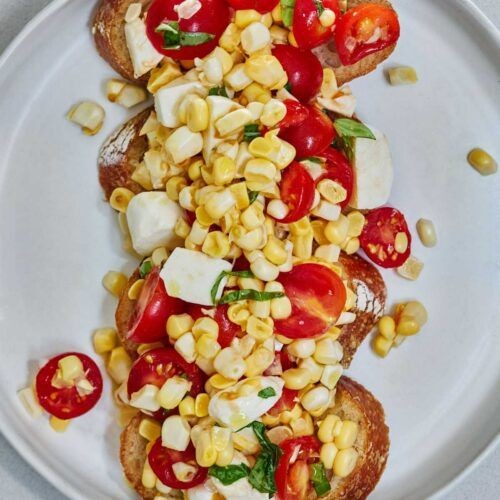Corn and Tomato Bruschetta