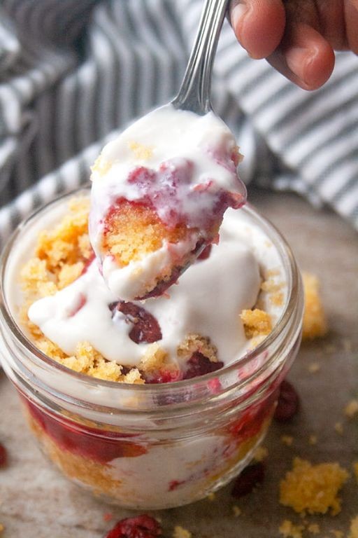 Cornbread Parfait with Whipped Cream
