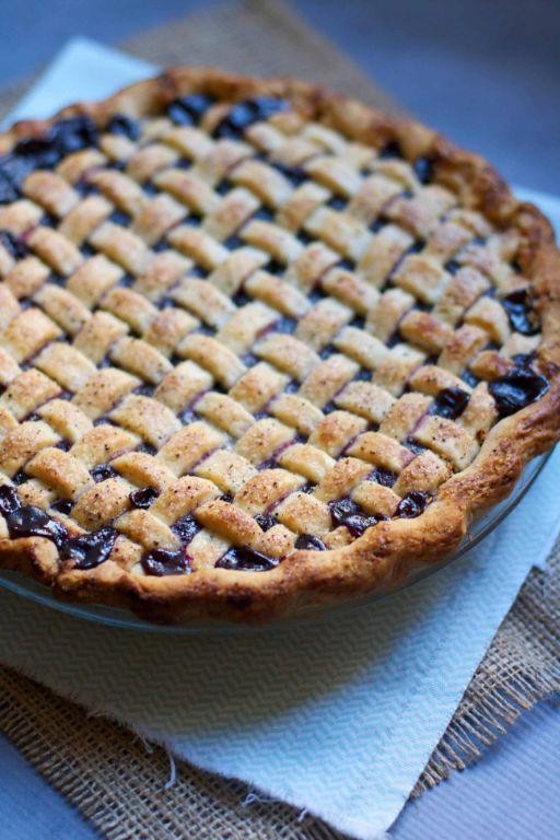 Cranberry Blueberry Lattice Pie with Lemon Zest