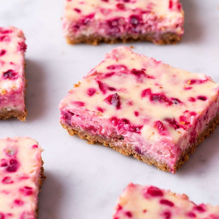 Cranberry Lime Cheesecake Bars