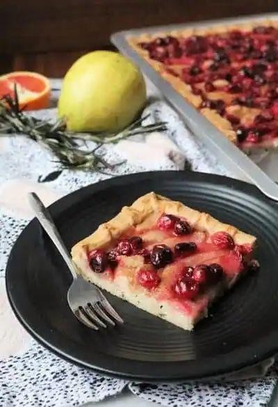 Cranberry Pear Pie with Rosemary Infused Honey