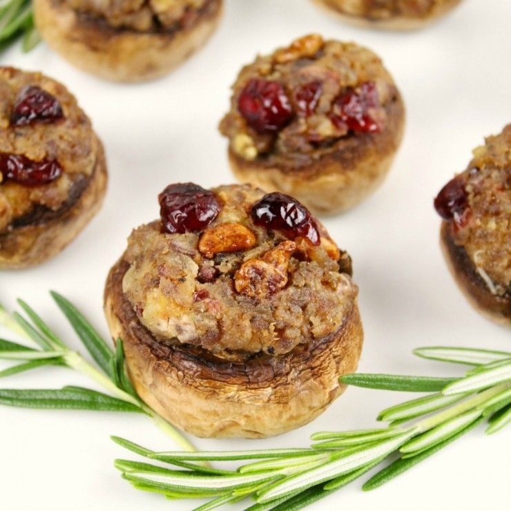 Cranberry Pecan Stuffed Mushrooms