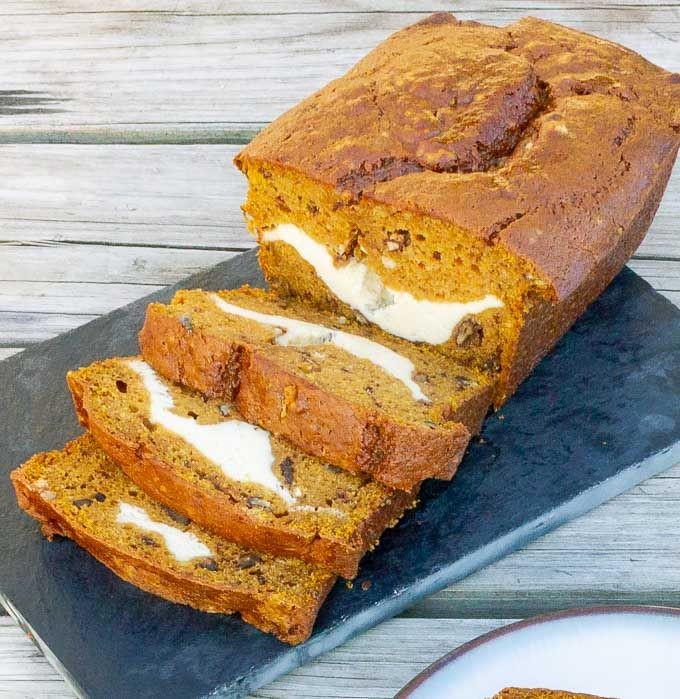 Cream Cheese Stuffed Pumpkin Bread