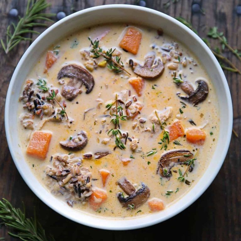 Cream of Chicken and Mushroom Soup with Wild Rice