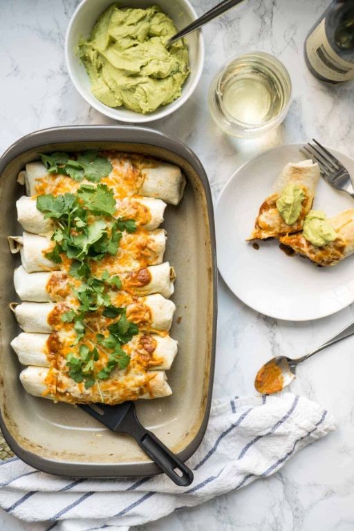 Creamy Avocado and Black Bean Enchiladas