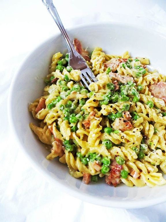 Creamy Bacon and Pea Pasta
