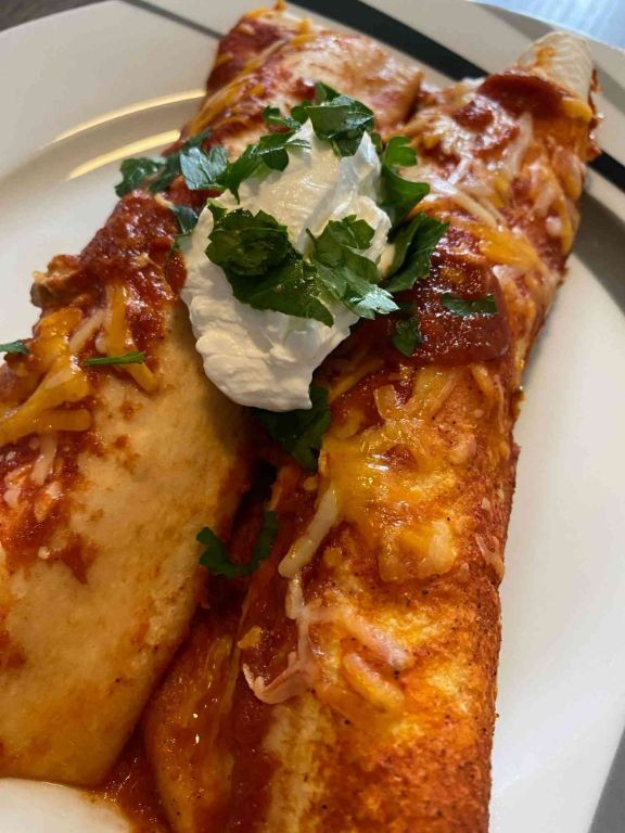 Creamy Beef and Corn Enchiladas
