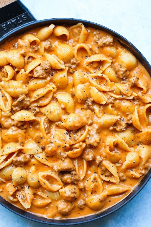 Creamy Beef and Shells Pasta