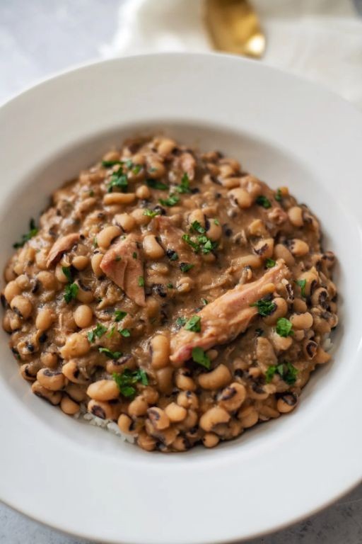 Creamy Black Eyed Peas and Rice Casserole