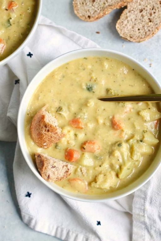 Creamy Broccoli and Cauliflower Soup