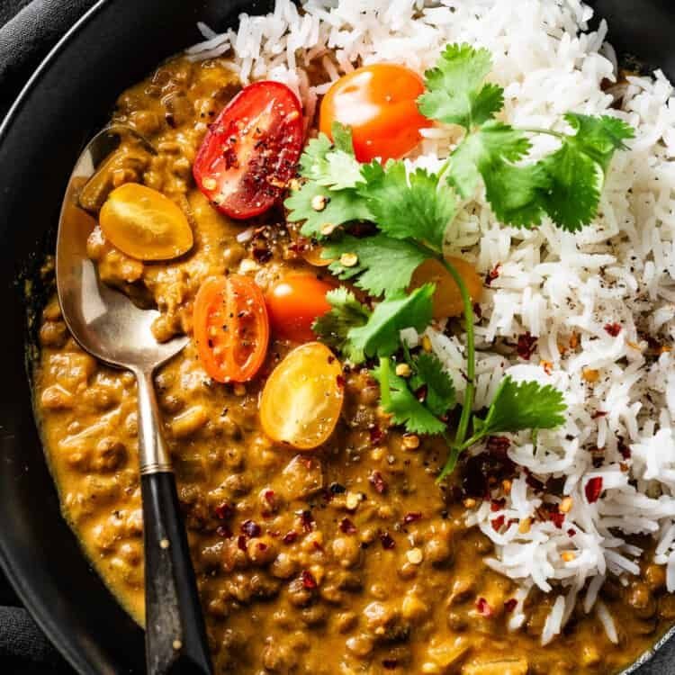 Creamy Coconut Lentil Curry in the Crockpot