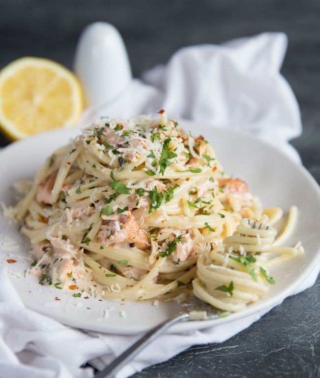 Creamy Dill Salmon Pasta