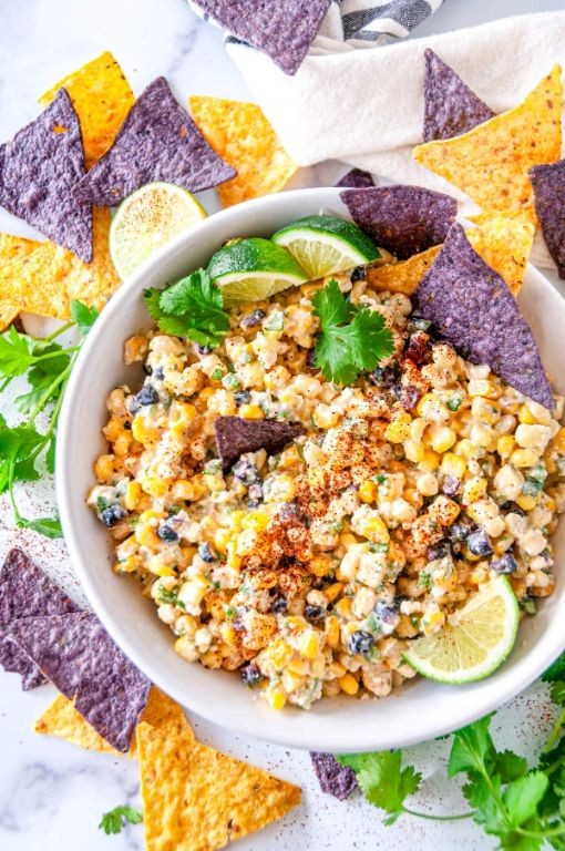 Creamy Elote Dip with Cotija Cheese and Cilantro