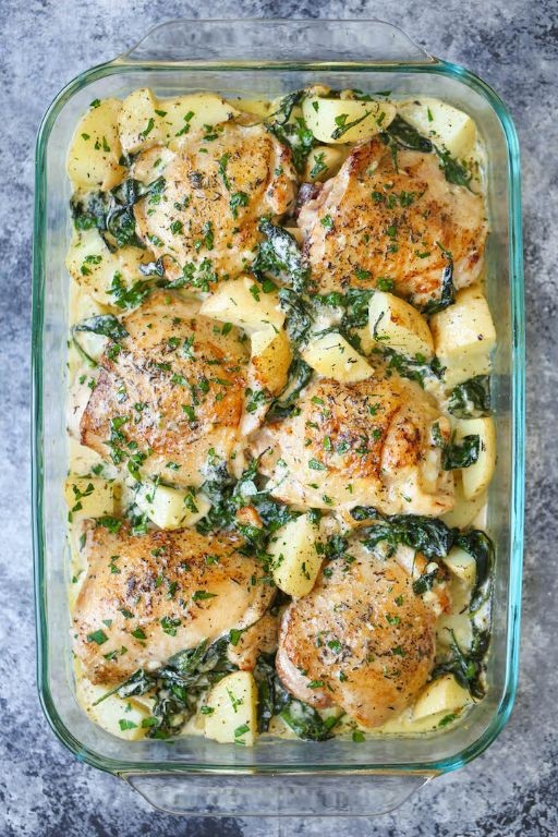 Creamy Garlic Parmesan Chicken and Potatoes
