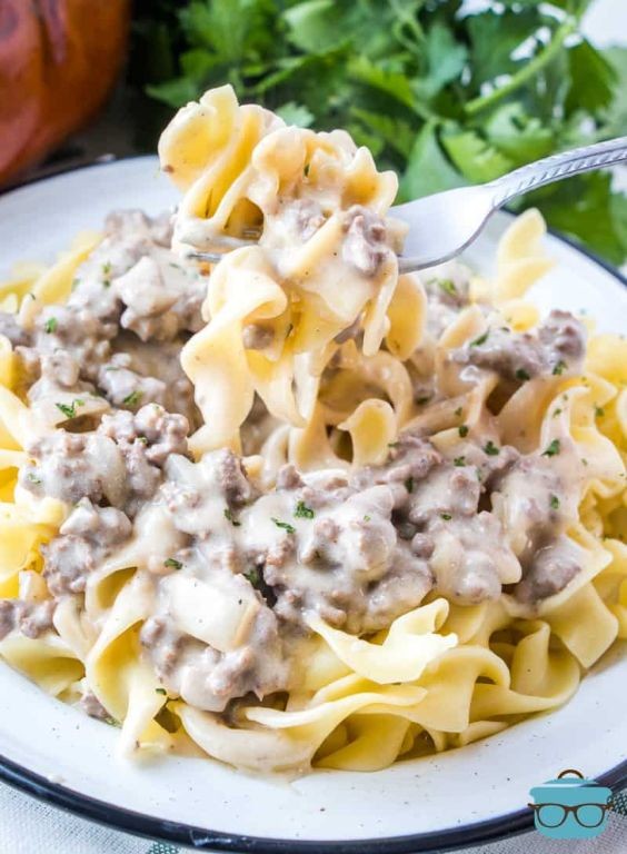 Creamy Ground Beef Stroganoff