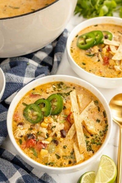 Creamy Jalapeno Soup with Crispy Tortilla Strips