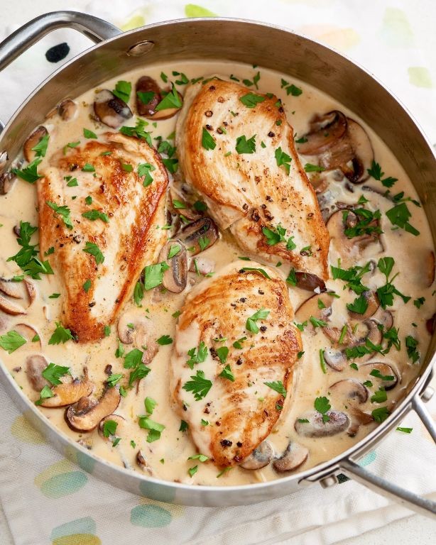 Creamy Mushroom Parmesan Chicken Breast