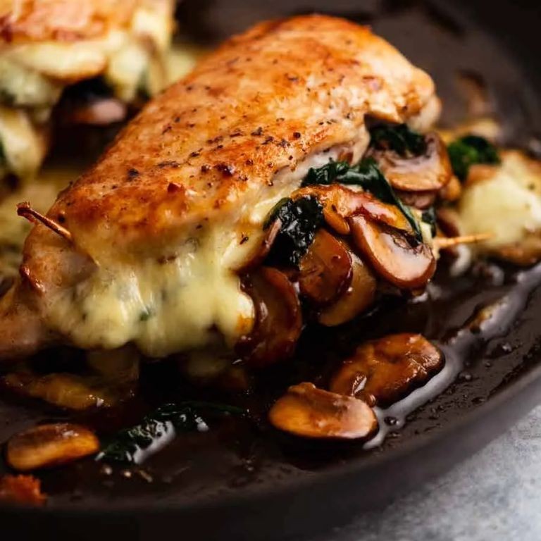 Creamy Mushroom Stuffed Chicken Breast